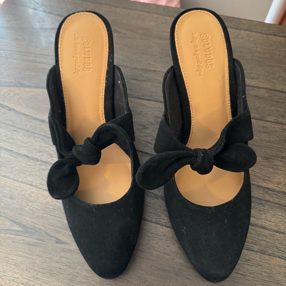 Soludos Women's Black Bow Mules size 8